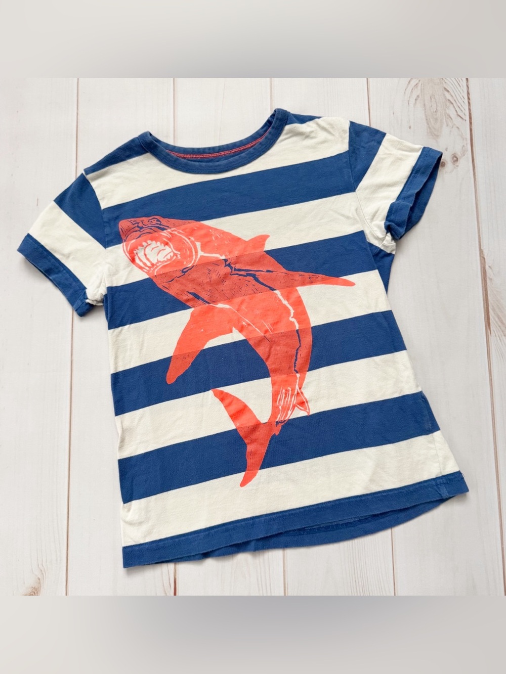 Mini Boden Shark Striped Tshirt